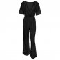 Deep V Neck Ladies Sexy Bodysuits Female Playsuits 2018 Summer Half Sleeve Elegant Jumpsuits For Wom