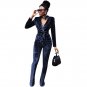 2 Piece Set Velvet Jumpsuit Rompers Women Long Sleeve V Neck Casual Elegant Wide Leg Jumpsuit With B