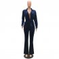 2 Piece Set Velvet Jumpsuit Rompers Women Long Sleeve V Neck Casual Elegant Wide Leg Jumpsuit With B