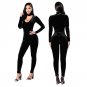 Women Velvet Bodysuit Overall Black Red Playsuit Long Sleeve Long Pants Elegant Winter Jumpsuits Rom