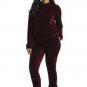 Full Sleeve Velvet Skinny Jumpsuits Winter Women O Neck Top With Pockets Long Pant Two Piece Set Jum