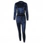 Two Pieces Set Women Long Velvet Jumpsuits 2017 New Fashion Style Playsuits Casual Long Sleeve Rompe