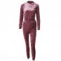 Two Pieces Set Women Long Velvet Jumpsuits 2017 New Fashion Style Playsuits Casual Long Sleeve Rompe