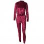 Two Pieces Set Women Long Velvet Jumpsuits 2017 New Fashion Style Playsuits Casual Long Sleeve Rompe