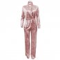 Full Sleeve V Neck Velvet Wide Leg Jumpsuit Autumn Winter Women White Red Loose Two Piece Set Romper