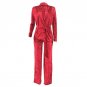 Full Sleeve V Neck Velvet Wide Leg Jumpsuit Autumn Winter Women White Red Loose Two Piece Set Romper