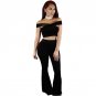 Luxury Velvet Crop Top and Flared Long Pant Set Red/Black/Royal Blue Two Piece Outfits For Women Fas