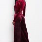 Adogirl 2017 Sexy Long Sleeve Women Deep V Neck Jumpsuit velvet Satin Romper Long Pant Fashion Elega