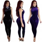 Velvet Tube Top Pants Sexy Rompers Tank Sleeveless Women\'s o Neck Long Sleeve Velvet Bodysuit Elega