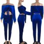 Sexy high quality off Shoulder Korean velvet elasticity women jumpsuit 2017 fall winter short top an