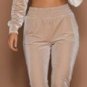 2017 new women Autumn Spring Sporting Suit Women\'s Slim Long-Sleeved Fashion Velvet Suit two piece