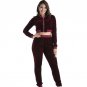 2017 Autumn Winter Warm Red Velvet Jumpsuits Rompers Long Sleeve Pants Overalls Sexy Party Womens Tw