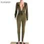 NEW Overalls Velvet Romper Playsuit Women Jumpsuit Sexy Bodycon Slim Long Sleeve V Neck Bandage Want