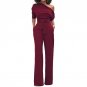 New Womens Wide Leg Slim Party Solid Romper Playsuits 2017 Ladies Sexy One-shoulder Half Sleeve Belt