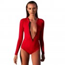 Women Ladies Casual Bodysuit Leotard V-neck Backless Sexy Slim Party Jumpsuit