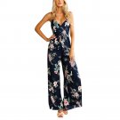 Women Jumpsuit V-Neck Floral Printed Sleeveless Party Trousers Bodysuit
