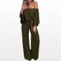 Women 2017 Fashion Off Shoulder Elastic Waist Casual Loose Solid Bodysuits Autumn Sexy Club Party Lo