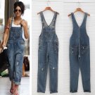 New Arrived 2015 Summer New Fashion Sexy Rompers Womens Jumpsuit Denim Jeans Jumpsuit Long Pants Sex