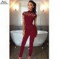 Women Long Jumpsuit Elegant Ladies Long Playsuits Sexy Hollow Lace Up Bandage Jumpsuits Overalls Bod