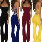 2017 Summer Sexy Jumpsuits Women Sleeveless Backless Bandage Jumpsuits Rompers Casual Long Jumpsuits