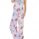 New Kawaii Floral Jumpsuit Fashion Women Spaghetti Strap Long Playsuits Casual Beach Long Pants Jump