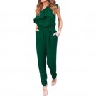 Ruffles Chiffon Jumpsuits Plus Size Overalls  Sexy Casual Summer Women One Shoulder Long Playsuits R