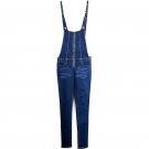 Fashion Strap Female Body Length Stretch Zipper Jumpsuit Jeans Women AD9348