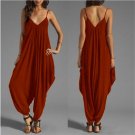 Fashion Summer Women\'s Harem Romper Jumpsuit Elegant Coveralls Casual Vintage Sleeveless Casual Loo