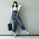 2017 new loose big tide to do the old hole cartoon pattern dark cowboy strap pants