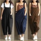 New Womens Strap Loose Jumpsuit Casual Dungaree Harem Trousers Girl Overall Pant