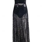 2017 new  Sexy Women Ladies Sheer Lace Maxi Long Jumpsuits   Party  Cocktail Deep V
