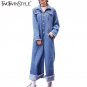 TWOTWINSTYLE 2017 Denim Rompers Women\'s Jumpsuit Jeans Overalls Blue Costumes for Women Long Sleeve