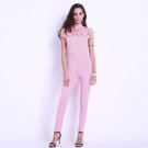 2017 Brand Women Jumpsuits Sexy High Chocker Neck Cut Out Bandage Long Rompers Trousers Casual Short