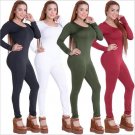 2018 Autumn Winter New Fashion Women Rompers Long Sleeve O-Neck Sexy Bodysuits Bandage Long Pants Hi