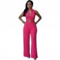 Casual Rompers Womens Jumpsuit 2018 New Summer Overalls Sleeveless Loose Belted Wide Leg Jumpsuit Wo