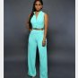 Casual Rompers Womens Jumpsuit 2018 New Summer Overalls Sleeveless Loose Belted Wide Leg Jumpsuit Wo