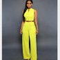Casual Rompers Womens Jumpsuit 2018 New Summer Overalls Sleeveless Loose Belted Wide Leg Jumpsuit Wo