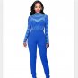 Autumn Sexy Bodycon Long Sleeve Jumpsuits Fashion Mesh Patchwork Geometric Rhinestone Rompers Womens