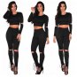 Sexy Two pieces Rompers Women Jumpsuit 2018 New Women Bodycon Jumpsuit O Neck Long Sleeve Fashion Cl