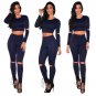Sexy Two pieces Rompers Women Jumpsuit 2018 New Women Bodycon Jumpsuit O Neck Long Sleeve Fashion Cl