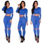 Sexy Two pieces Rompers Women Jumpsuit 2018 New Women Bodycon Jumpsuit O Neck Long Sleeve Fashion Cl