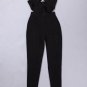 2017 women elastic celebrity hollow out rayon bandage jumpsuits sexy black cut out bodycon club cros