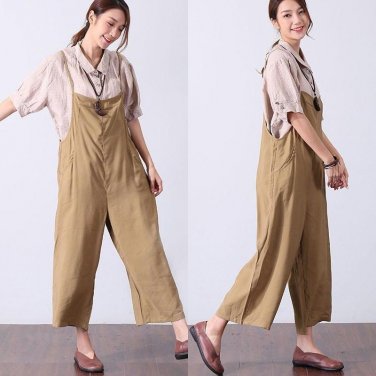 Celmia Summer Rompers Womens Jumpsuits 2018 Sleeveless Backless Straps Pockets Solid Full Length Ove