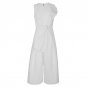 TWOTWINSTYLE Sleeveless White Jumpsuits Women Autumn Loose Big Size Wide Leg Pants High Waist Calf L