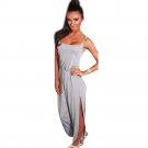 2017 New Gray  Plus Size Women Casual Sleeveless Spaghetti Strap Jumpsuits Leotard Coveralls