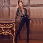Adyce Sexy Long Sleeve Black Lace Bandage Long Jumpsuits 2018 V Neck Cocktail Celebrity Evening Part