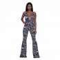Deep V Halter Backless Bohemian Jumpsuit Wide Leg 2018 Summer Fashion African Casual Maxi Romper One