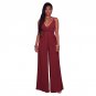 2018 New Womens Rompers Elegant Summer Sexy Party Black V-Neck Spaghetti Strap Loose Club Long Pants