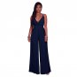 2018 New Womens Rompers Elegant Summer Sexy Party Black V-Neck Spaghetti Strap Loose Club Long Pants