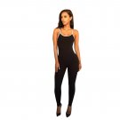 Low Back Bodycon Jumpsuit Women Sexy Bodysuits Rompers Sexy Spaghetti Strap Black Sexy One Piece Pla